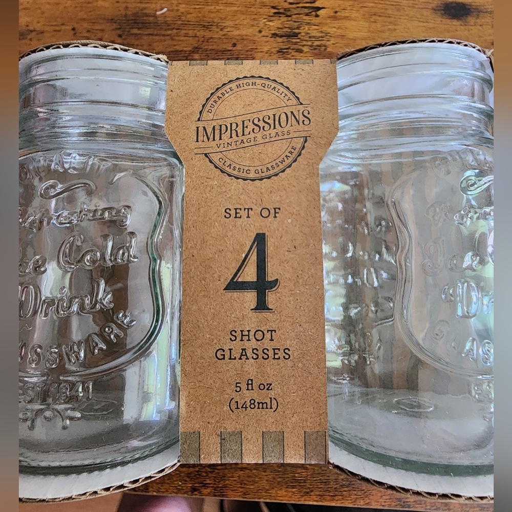 New Impressions Glass Jar Shot Glasses. - Picture 3 of 5